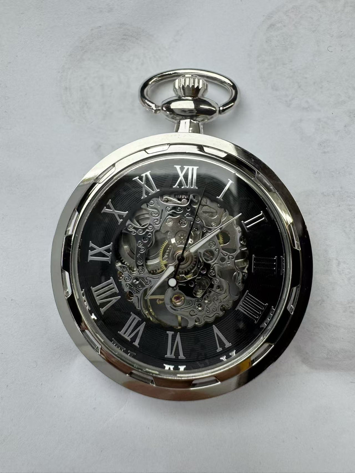 Open mechanisch HAVITS zakhorloge — Zilverkleurig