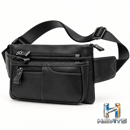 Zwarte compacte heuptas met HAVITS-logo