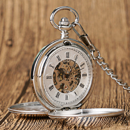 Klassiek mechanisch HAVITS zakhorloge — zilverkleurig
