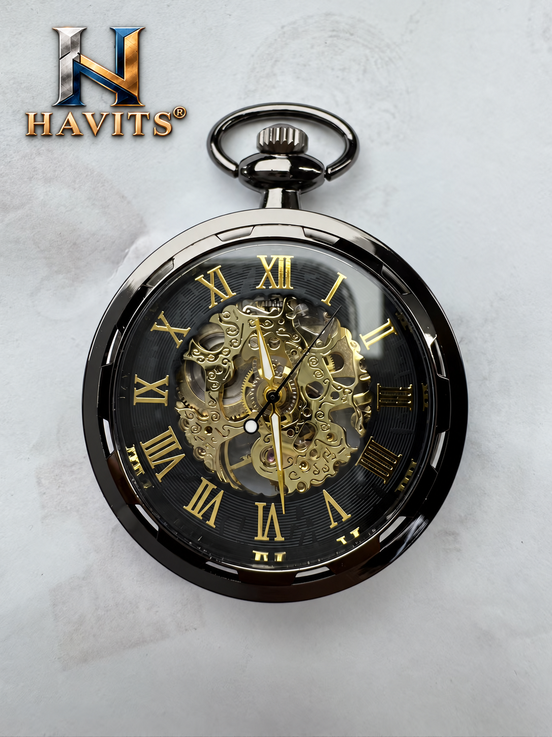 Open mechanisch zakhorloge met HAVITS-logo