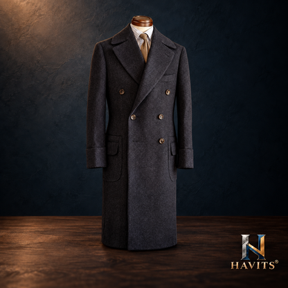 HAVITS Urban — Donkere klassieke mantel — vaste HAVITS-fotostijl